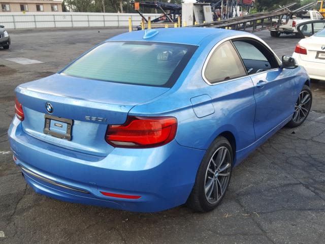 WBA2J1C52JVD09086 - 2018 BMW 230I BLUE photo 4