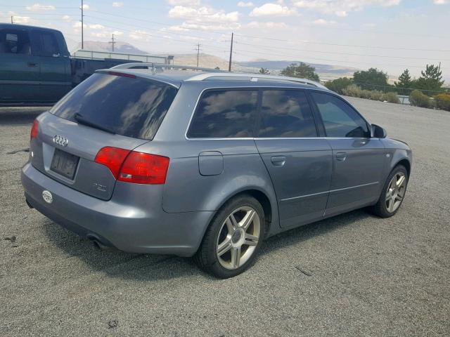 WAUKF78EX7A104898 - 2007 AUDI A4 2.0T AV GRAY photo 4