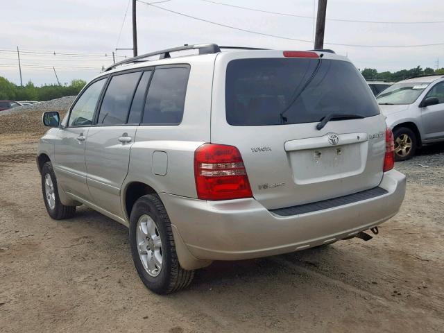 JTEHF21A630123306 - 2003 TOYOTA HIGHLANDER SILVER photo 3