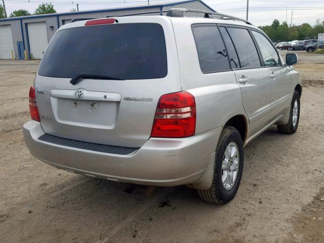 JTEHF21A630123306 - 2003 TOYOTA HIGHLANDER SILVER photo 4