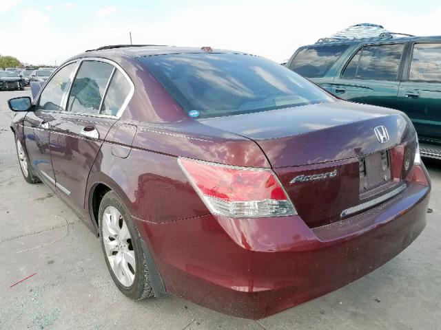 1HGCP26829A174906 - 2009 HONDA ACCORD EXL MAROON photo 3