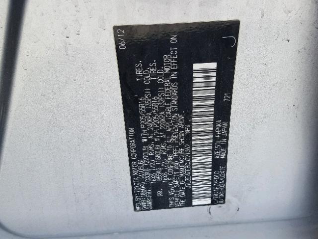 JTLZE4FE8CJ021362 - 2012 TOYOTA SCION XB Gümüş foto 10