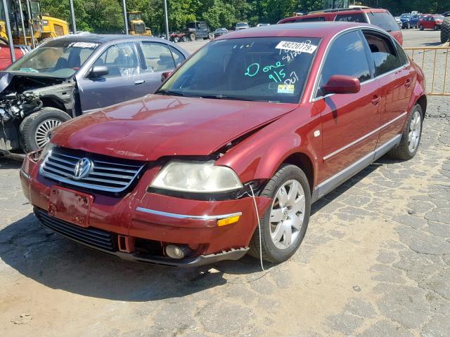 WVWTH63B73P437639 - 2003 VOLKSWAGEN PASSAT GLX MAROON photo 2