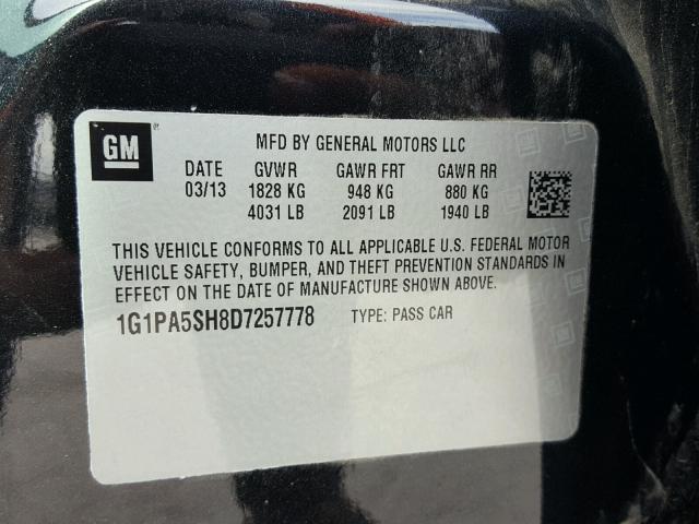 1G1PA5SH8D7257778 - 2013 CHEVROLET CRUZE LS BLACK photo 10