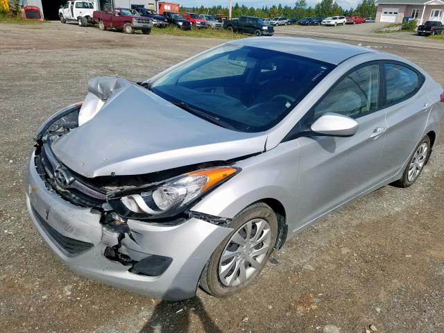 5NPDH4AE8DH207143 - 2013 HYUNDAI ELANTRA GL SILVER photo 2