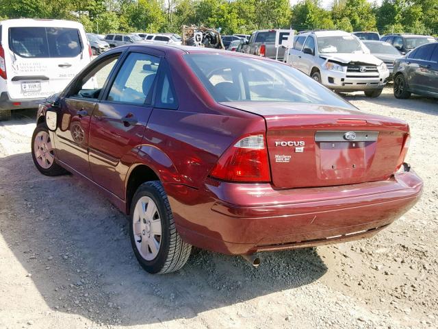 1FAFP34N37W108560 - 2007 FORD FOCUS ZX4 BURGUNDY photo 3