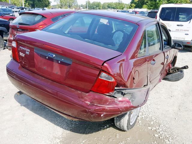 1FAFP34N37W108560 - 2007 FORD FOCUS ZX4 BURGUNDY photo 4