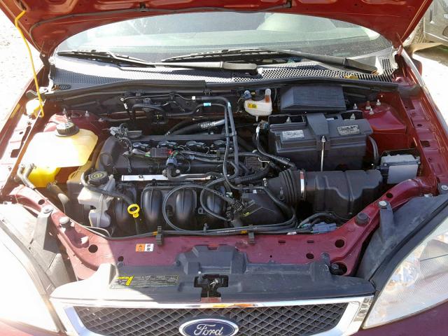 1FAFP34N37W108560 - 2007 FORD FOCUS ZX4 BURGUNDY photo 7