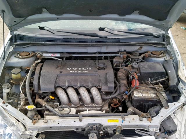 2T1BY30E35C327133 - 2005 TOYOTA COROLLA XR SILVER photo 7