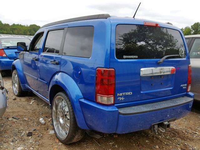 1D8GU58637W623145 - 2007 DODGE NITRO R/T BLUE photo 3