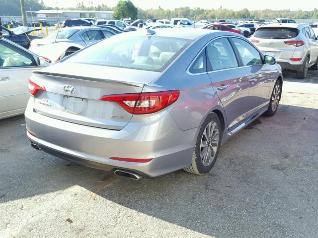 5NPE34AF7FH242903 - 2015 HYUNDAI SONATA SPO GRAY photo 4