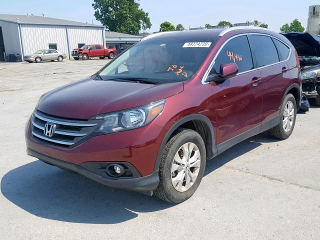 5J6RM4H76DL018201 - 2013 HONDA CR-V EXL BURGUNDY photo 2