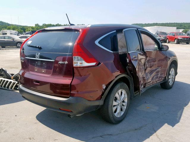 5J6RM4H76DL018201 - 2013 HONDA CR-V EXL BURGUNDY photo 4