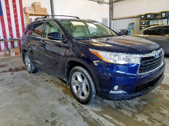 5TDDKRFH6GS272802 - 2016 TOYOTA HIGHLANDER BLUE photo 1