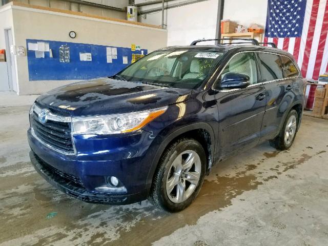 5TDDKRFH6GS272802 - 2016 TOYOTA HIGHLANDER BLUE photo 2