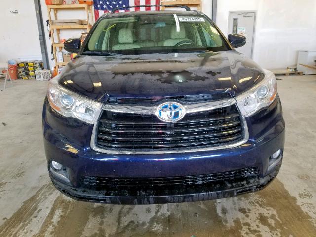 5TDDKRFH6GS272802 - 2016 TOYOTA HIGHLANDER BLUE photo 9