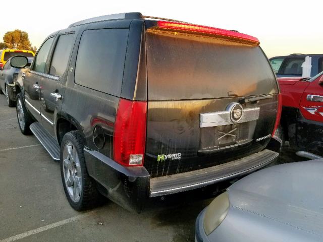 1GYFC43559R214520 - 2009 CADILLAC ESCALADE H BLACK photo 3