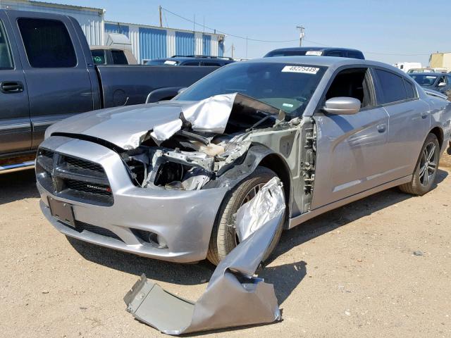 2C3CDXJG2EH141407 - 2014 DODGE CHARGER SX SILVER photo 2