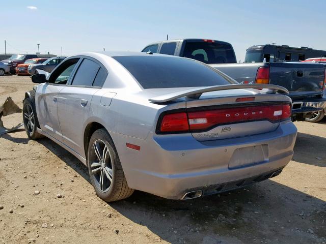 2C3CDXJG2EH141407 - 2014 DODGE CHARGER SX SILVER photo 3