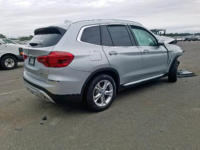 5UXTR9C53KLP94765 - 2019 BMW X3 XDRIVE3 SILVER photo 4