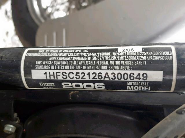 1HFSC52126A300649 - 2006 HONDA VT1300 S SILVER photo 10