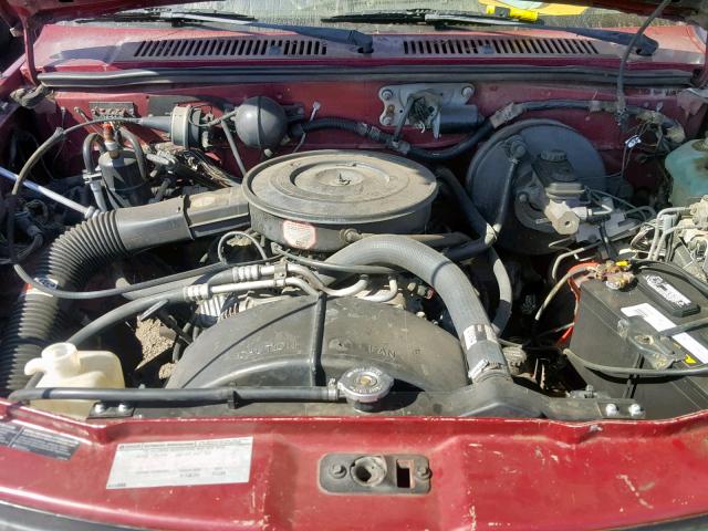 1B7GL23X0TS524333 - 1996 DODGE DAKOTA BURGUNDY photo 7