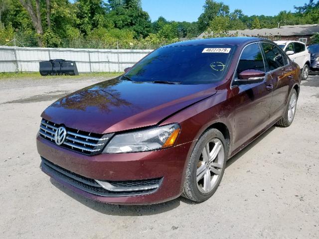 1VWBN7A35DC144690 - 2013 VOLKSWAGEN PASSAT SE MAROON photo 2