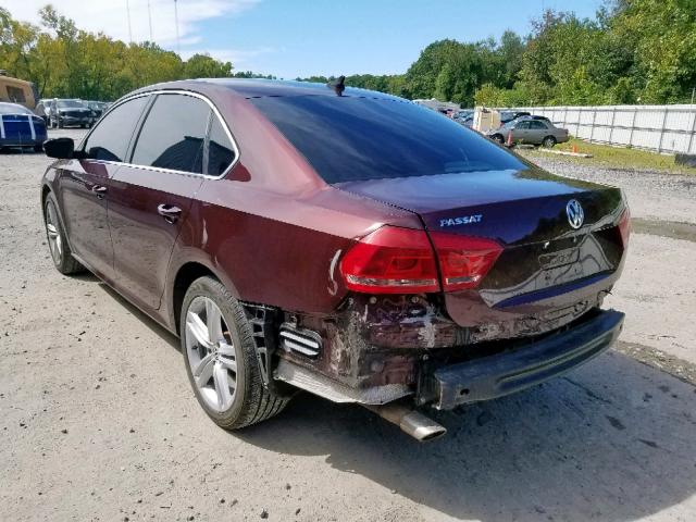 1VWBN7A35DC144690 - 2013 VOLKSWAGEN PASSAT SE MAROON photo 3