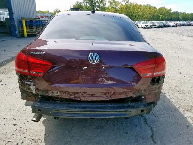 1VWBN7A35DC144690 - 2013 VOLKSWAGEN PASSAT SE MAROON photo 9