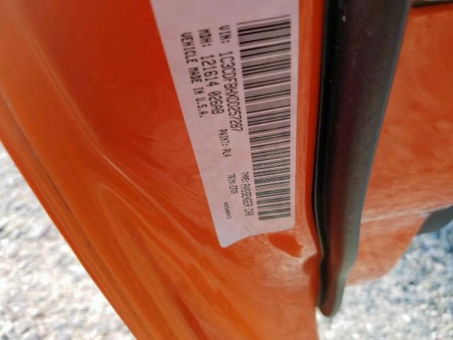 1C3CDFBHXDD257287 - 2013 DODGE DART SXT ORANGE photo 10