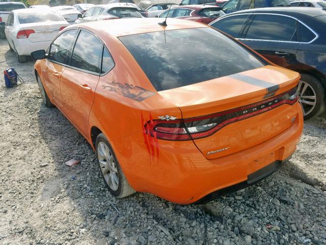 1C3CDFBHXDD257287 - 2013 DODGE DART SXT ORANGE photo 3