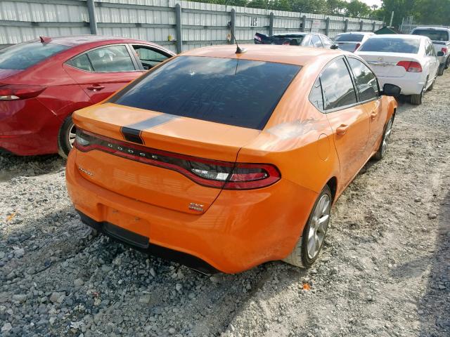 1C3CDFBHXDD257287 - 2013 DODGE DART SXT ORANGE photo 4