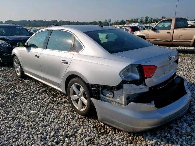 1VWBS7A39EC109936 - 2014 VOLKSWAGEN PASSAT SE SILVER photo 3