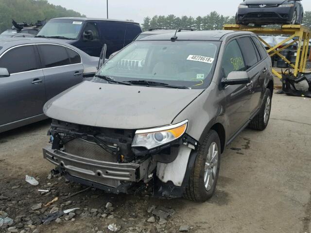 2FMDK4JCXDBE15516 - 2013 FORD EDGE SEL GRAY photo 2