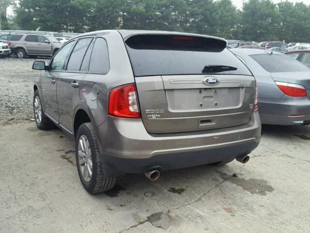 2FMDK4JCXDBE15516 - 2013 FORD EDGE SEL GRAY photo 3