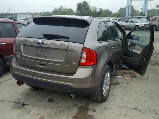 2FMDK4JCXDBE15516 - 2013 FORD EDGE SEL GRAY photo 4