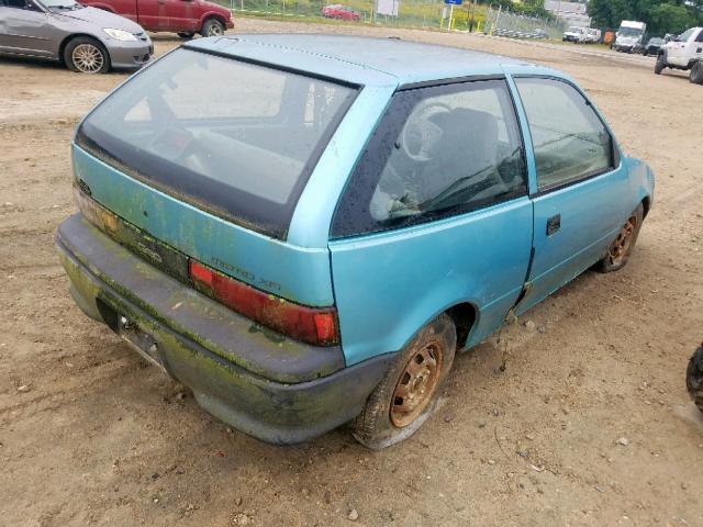 2C1MS2465N6785715 - 1992 GEO METRO XFI TURQUOISE photo 4