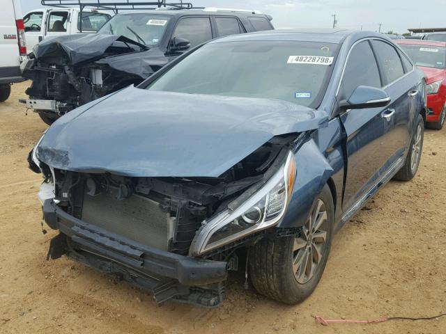 5NPE34AFXGH433958 - 2016 HYUNDAI SONATA SPO BLUE photo 2