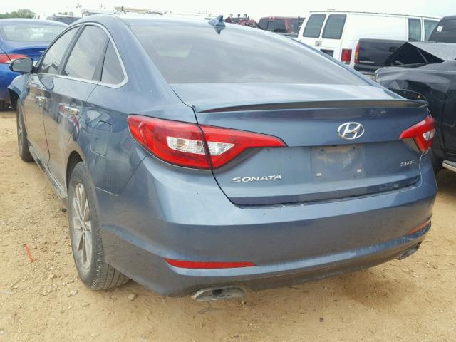 5NPE34AFXGH433958 - 2016 HYUNDAI SONATA SPO BLUE photo 3