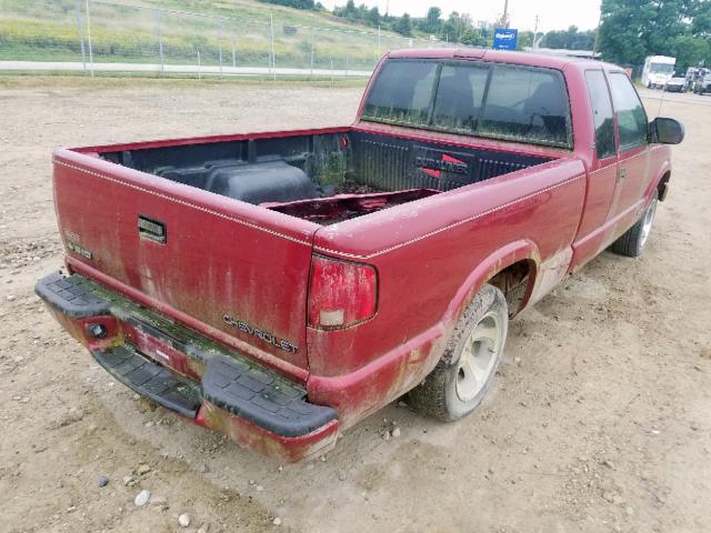 1GCCS19W618193813 - 2001 CHEVROLET S TRUCK S1 RED photo 4
