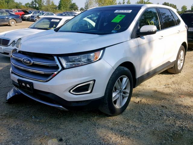 2FMTK4J95FBB79764 - 2015 FORD EDGE SEL WHITE photo 2