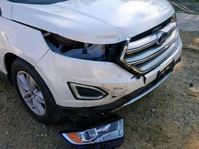 2FMTK4J95FBB79764 - 2015 FORD EDGE SEL WHITE photo 9