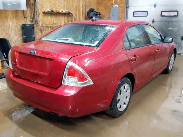 3FAHP06Z18R148714 - 2008 FORD FUSION S RED photo 4