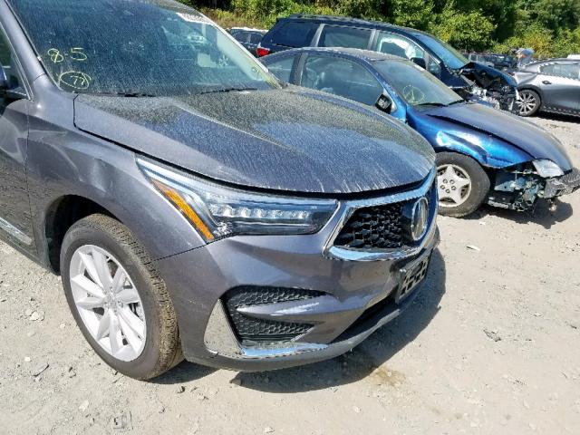 5J8TC2H33KL000138 - 2019 ACURA RDX GRAY photo 9