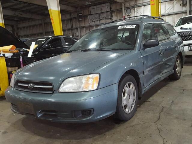 4S3BH6357Y6308688 - 2000 SUBARU LEGACY L GREEN photo 2