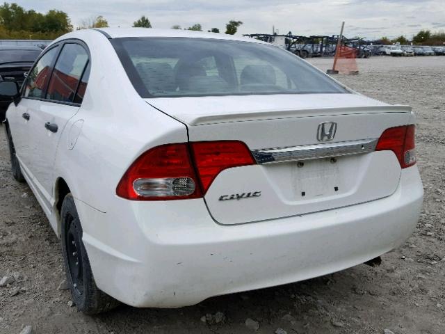 2HGFA16299H005441 - 2009 HONDA CIVIC DX WHITE photo 3