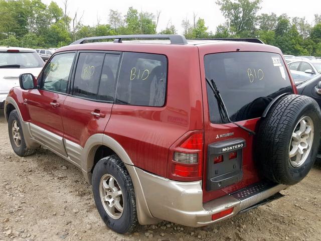 JA4MW51R02J011324 - 2002 MITSUBISHI MONTERO LI MAROON photo 3