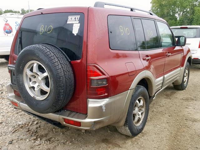 JA4MW51R02J011324 - 2002 MITSUBISHI MONTERO LI MAROON photo 4