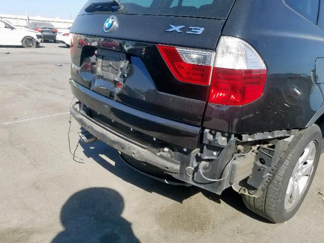 WBXPC93497WJ01251 - 2007 BMW X3 3.0SI BLACK photo 9