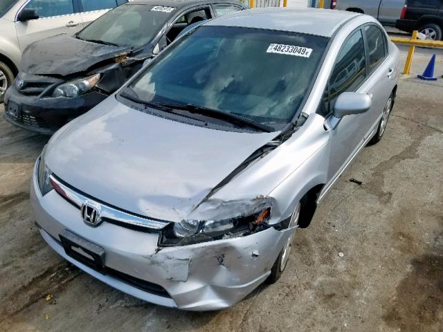 1HGFA16517L140925 - 2007 HONDA CIVIC LX SILVER photo 2